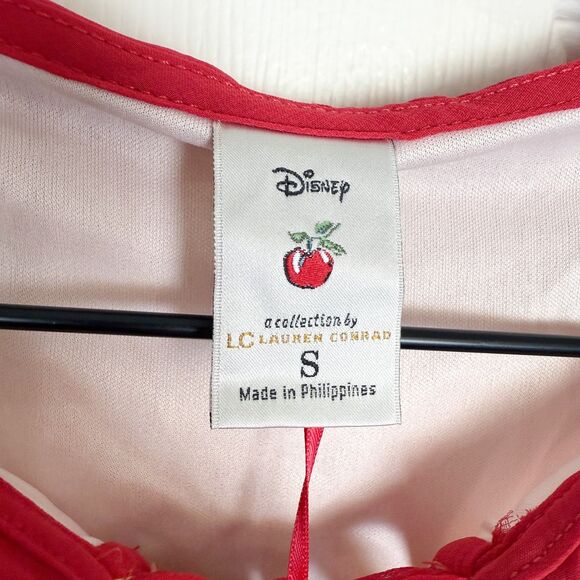 NWT Disney Snow White LC Lauren Conrad Lined Embroidered Sleeveless Top Red S - Picture 3 of 8